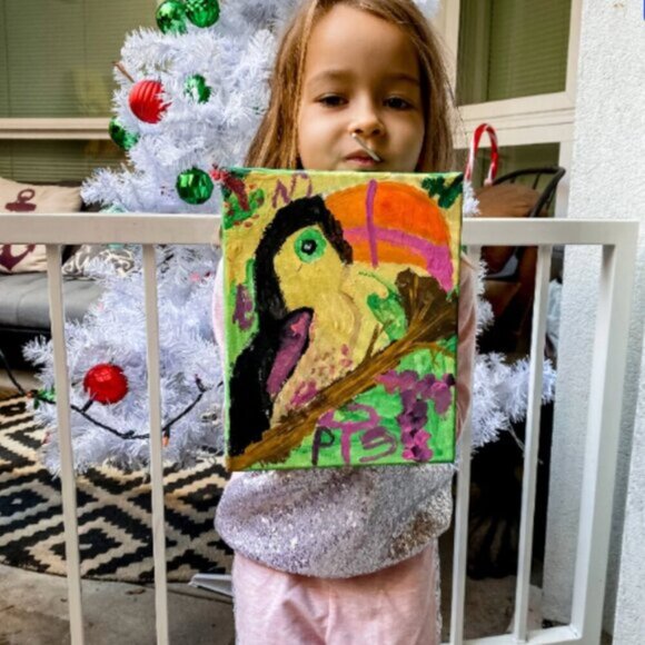 💜 Deer Abstract Painting Original and Hand-painted Artwork Canvas Wild Animal - Picture 3 of 7